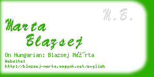 marta blazsej business card